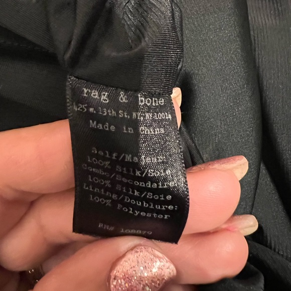 rag & bone beautiful silk emerald dress black lattice exposed zipper on back - Picture 10 of 13